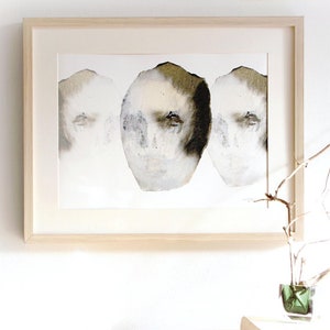 Come into Sight - Abstract Black and White Wall Art Print, Monochrome Graffiti Art Painting, Modern Art Print