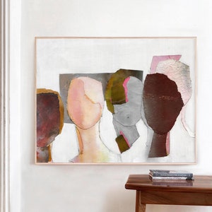 Nice Company - Abstract People Artwork, Large Wall Art Print of Original Contemporary Painting, Figurative Art for Living Room