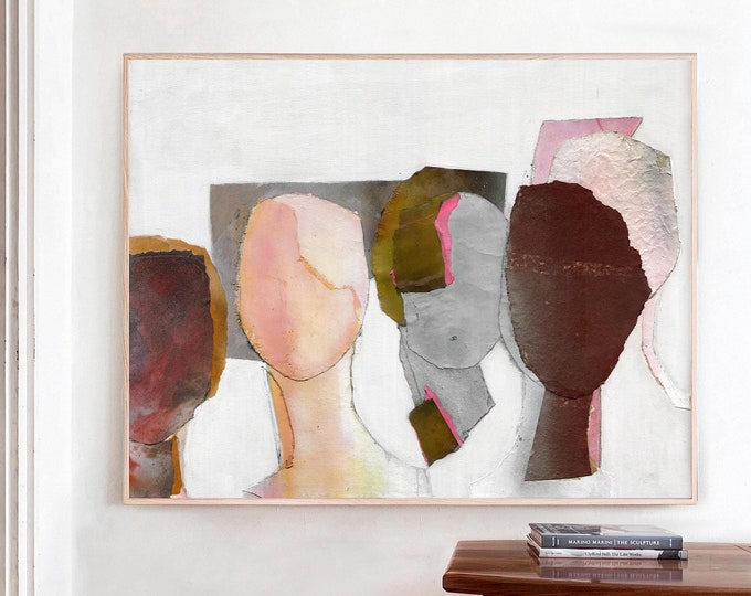 Nice Company - Abstract People Art Print, Large Contemporary Family Wall Decor for Living Room