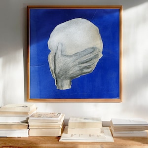 Only You - Large Fine Art Print of Original, Hand Wall Art, Love Drawing, Blue Artwork