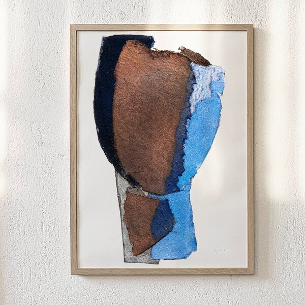 Blue Brown Painting - Etsy