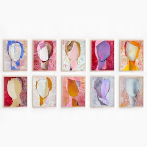 Colorful Abstract Prints Set of 10 Artworks, Modern Bright Gallery Wall Art Set, Maximalist Art, Bohemian Vibrant Wall Decor