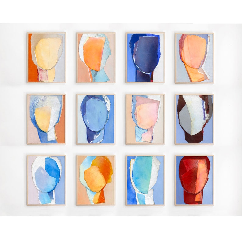 Bright Gallery Wall Art Set of 12 Prints Large Colorful Etsy