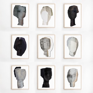 Abstract Black and White Gallery Wall Decor Set of 9 Art Prints, Contemporary Minimalist Wall Decor, Sophisticated Monochrome Artworks