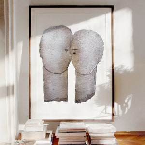 Forever - Extra Großer Abstrakter Kunstdruck Paar Portrait, Liebe Wand Kunst Gemälde, Hochzeitsgeschenk