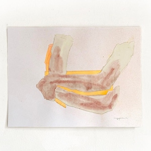 Vicino a me - Disegno originale su carta, regalo per la festa della mamma, arte murale del ringraziamento, mamma ti ama, opera d'arte arancione e beige