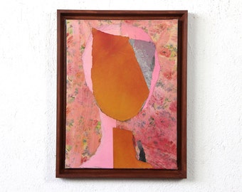 Beautiful Day - Framed Original Artwork in Mixed Media, Abstract Collage Artwork, Bright Modern Art