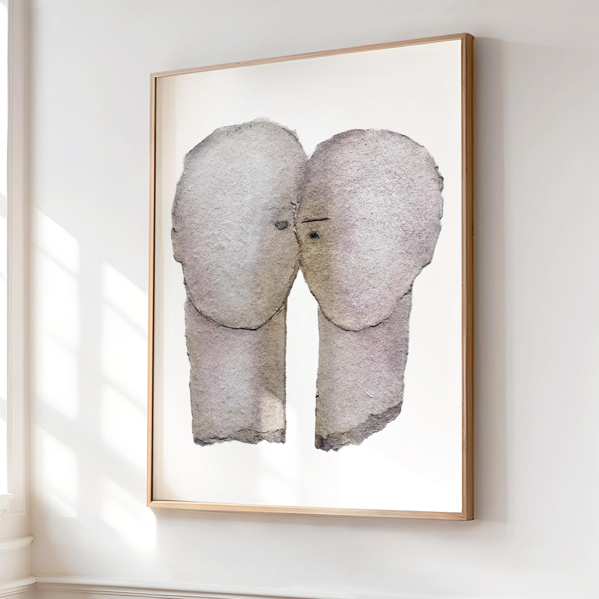 Forever- Abstract Couple Portrait Art Print, Anniversary Gift, Love ...