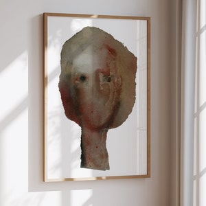 Modern Woman Portrait Wall Art Print of Original Contemporary Painting, Large Abstract Warm Brown Wall Decor, Gift for Her image 5