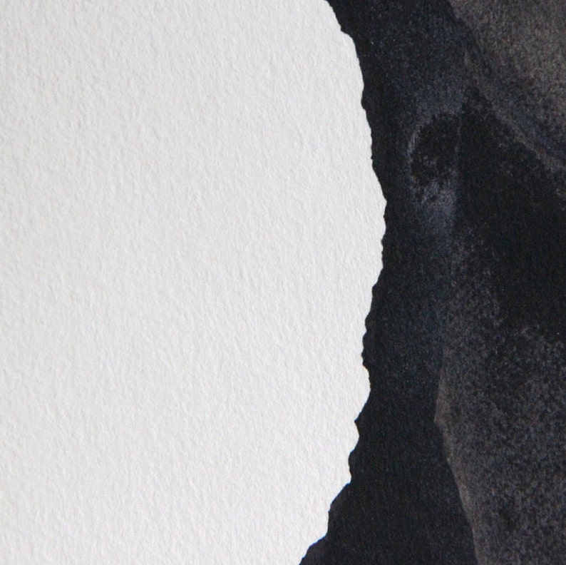 Stampa artistica su larga scala con testa nera del dipinto minimalista originale, arte della parete con testa astratta senza volto immagine 6