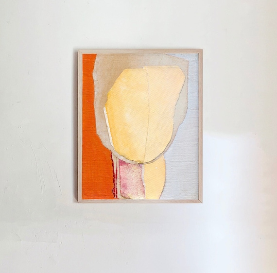 抽象的な人物画 オレンジの帽子