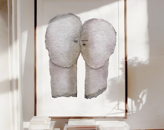 Forever- Abstract Couple Portrait Art Print, Anniversary Gift, Love Wall Decor