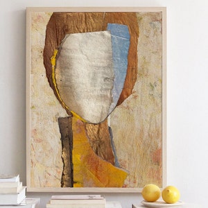 Golden Hour Abstract Yellow Art Print of Original Contemporary Artwork, Large Boho Wall Art image 5