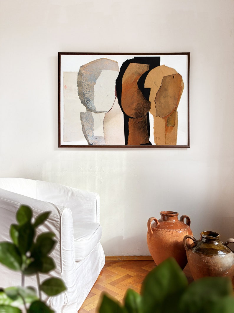 Opportunities Large Black, Brown and Beige Abstract Art Print of Original Artwork. Extra Large Neutral Wall Decor image 4