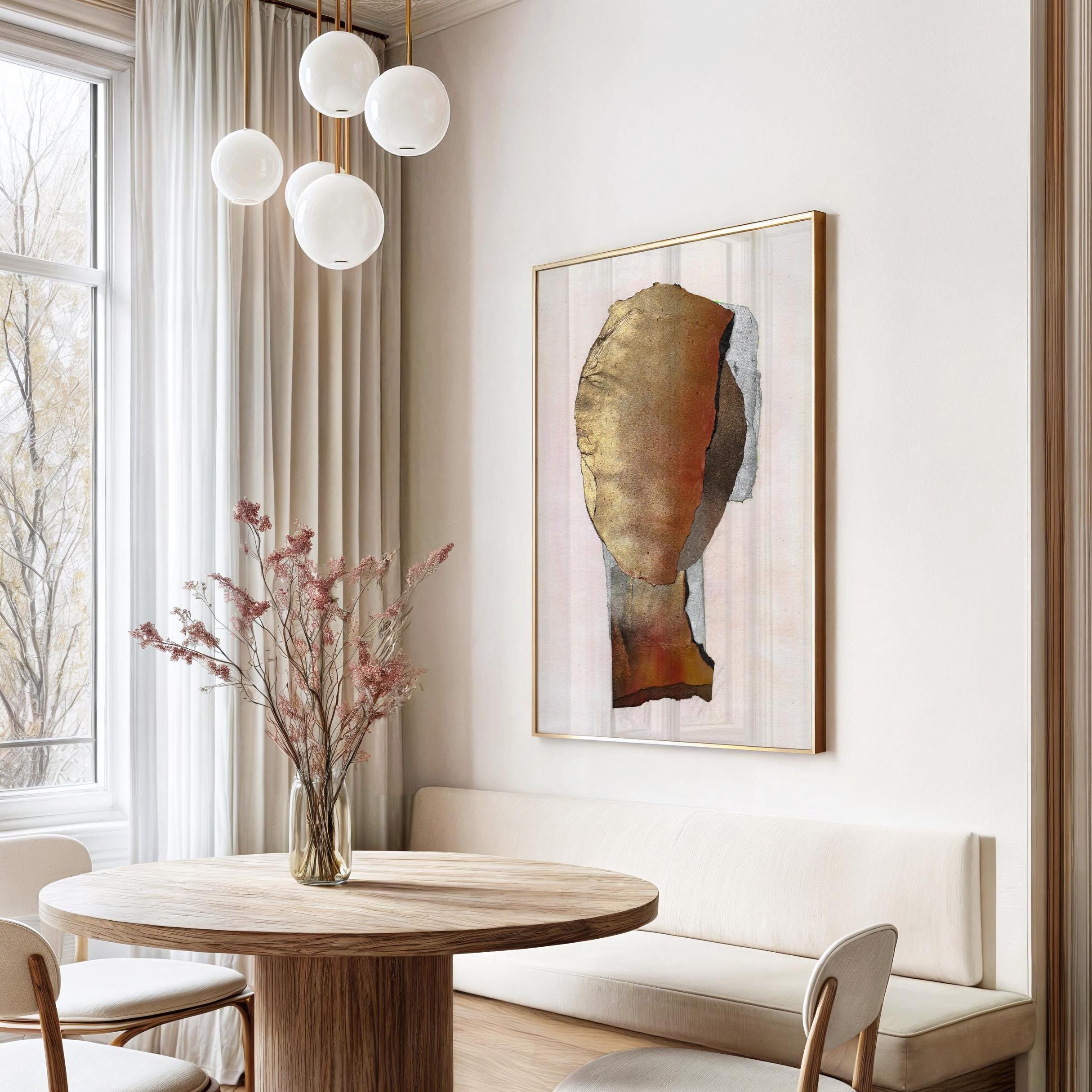 Generosity - Large Pale Pink and Gold Wall Art Print of Original ...