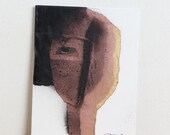 Man Abstract, Original Collage Wall Art, Rose Gold and Black Artwork, Raw Art Painting