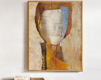 Golden Hour - Abstract Dark Yellow, Brown Print, Large Warm Colours Boho Wall Art