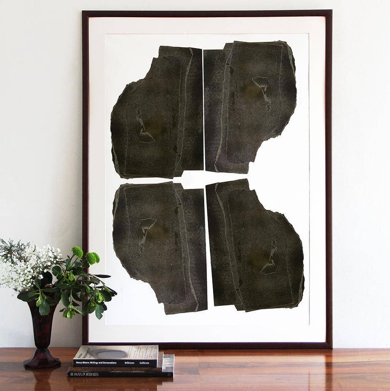 Extra Large Black and White Abstract Art Big Vertical Wall Etsy UK