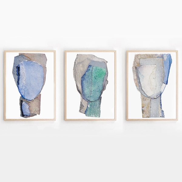 Blue Gray Abstract Etsy