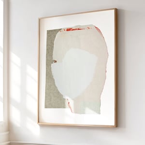 Impressão de arte de parede de rosto minimalista branco, decoração de parede moderna e abstrata, arte extragrande