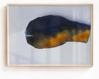 So Fine - Large Modern Wall Art Print of Original Painting, Contemporary Light Blue, Dark Navy and Bright Living Room Art