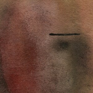 Abstrakt kvinnaporträtt konsttryck, kvinnlig minimalistisk målning, jordig rostbrun väggdekor bild 8