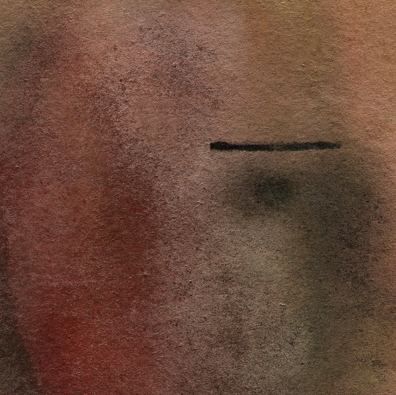 Abstrakt kvinnaporträtt konsttryck, kvinnlig minimalistisk målning, jordig rostbrun väggdekor bild 8