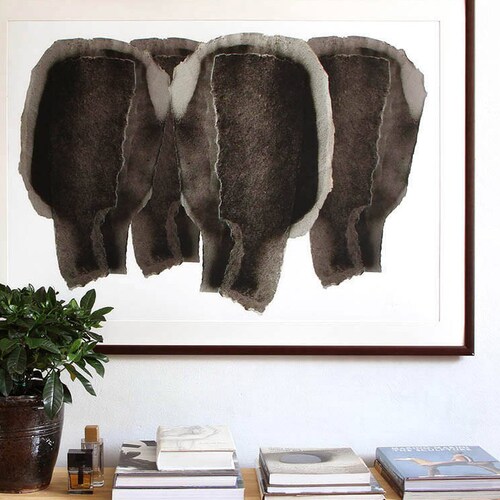 Extra Large Black and White Abstract Art Big Vertical Wall Etsy