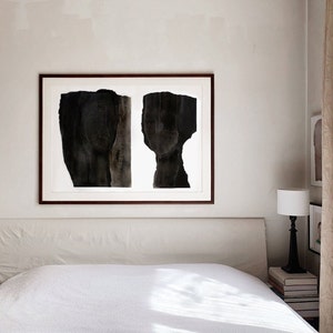 Alongside - Minimalist Black and White Print, Bold Wall Art, Abstract Figure Painting, Contemporary Artwork