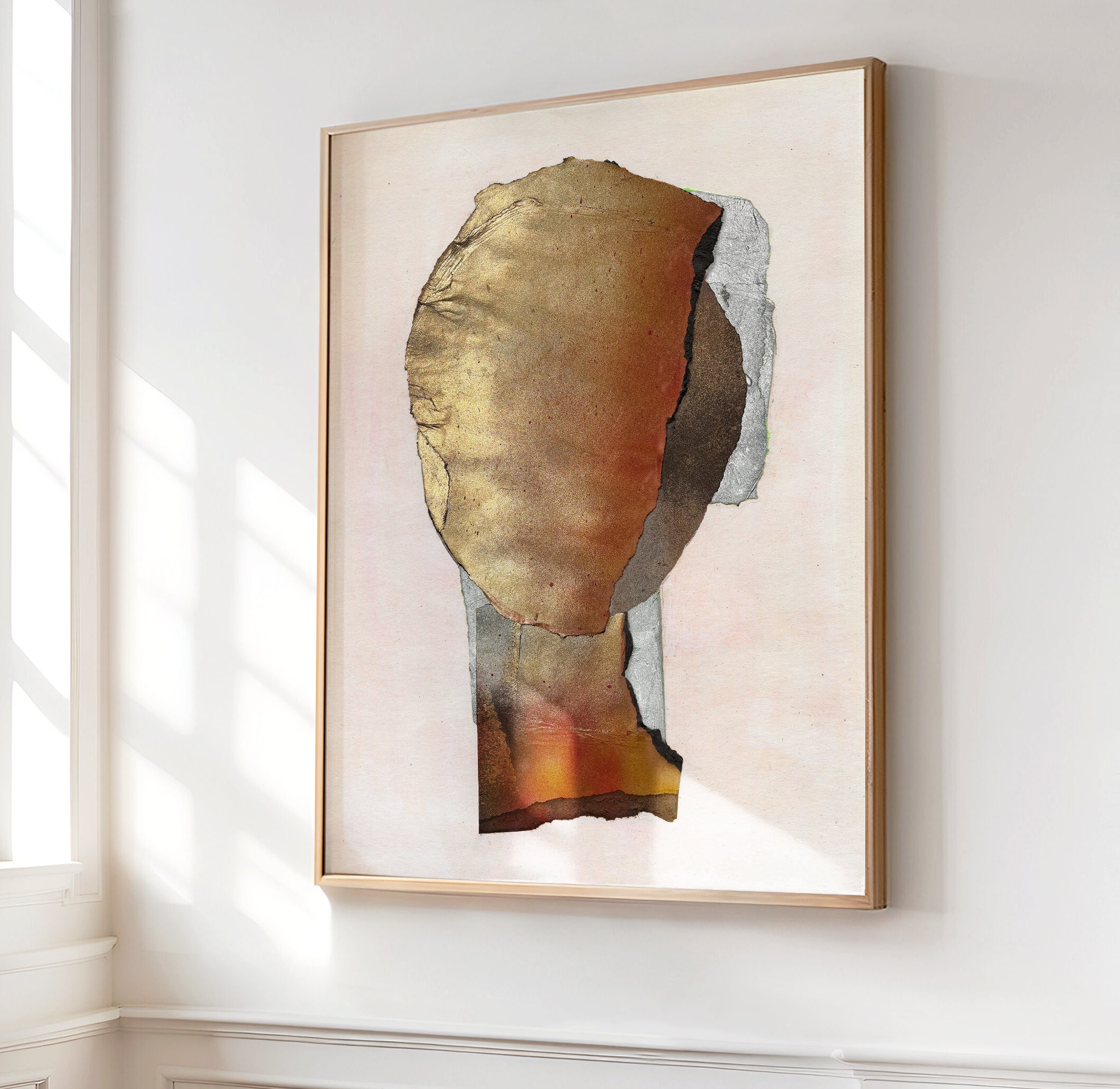 Generosity - Large Pale Pink and Gold Wall Art Print of Original ...