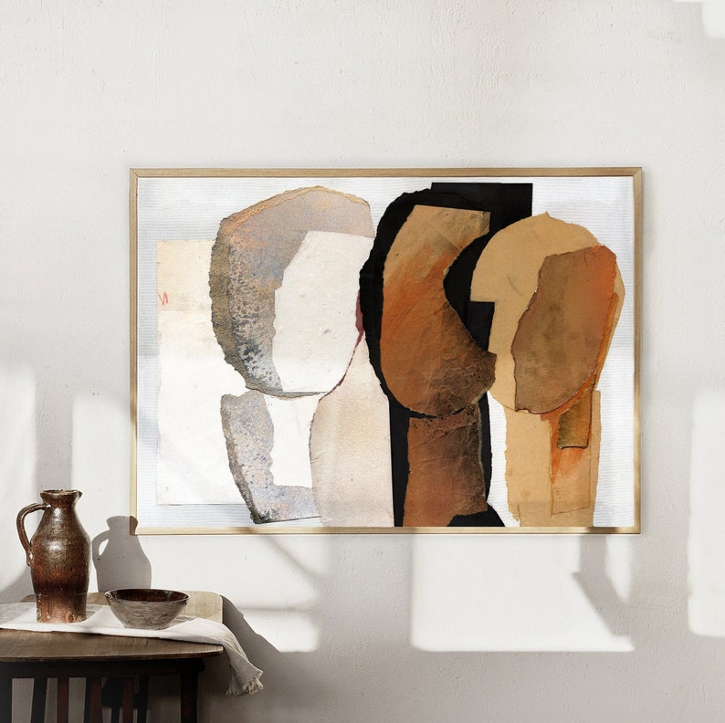 Opportunities - Abstract Art Print, Extra Large Neutral Black, Brown and Beige Artwork