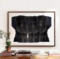 Multiple Silhouette Heads, Large Scale Black and White Abstract Painting Print, Minimalist Extra Large Living Room Wall Art, Bold  Moody Art product logo