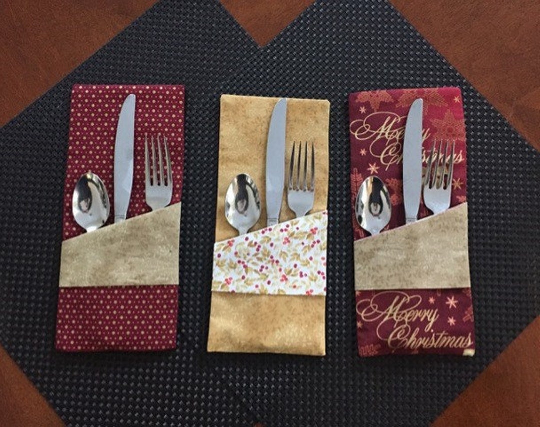 Festive Cutlery Silverware Sleeve and Napkin Holders Etsy