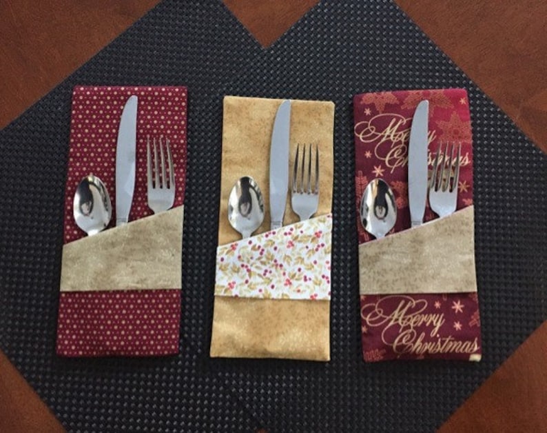 Festive Cutlery Silverware Sleeve and Napkin Holders Etsy