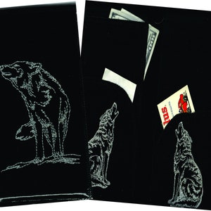 Server Wallet/Wolf embroidery fabric
