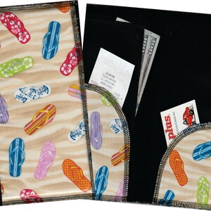 Server Wallet/Flip Flops on the beach fabric