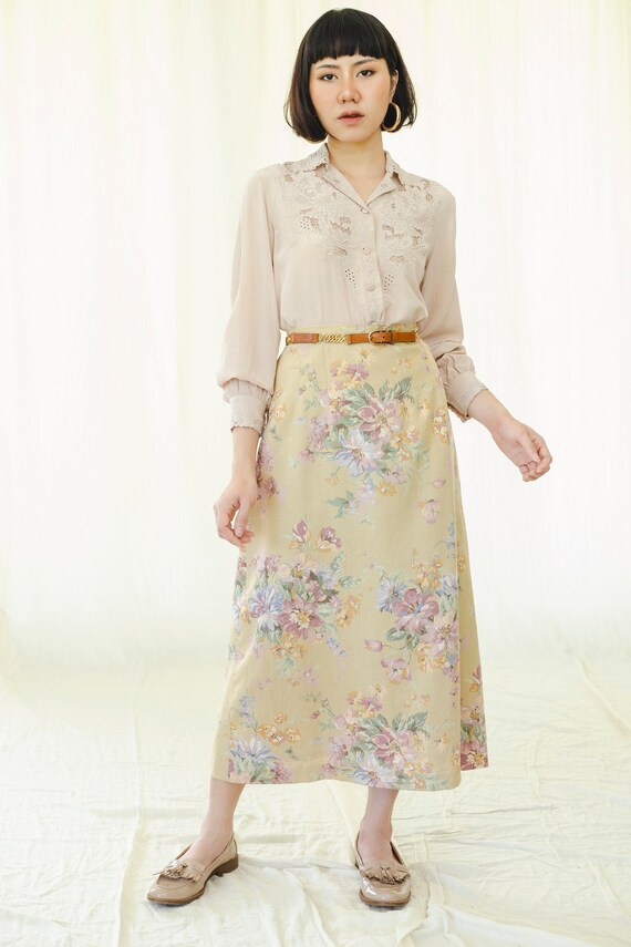 Vintage skirt | 80s skirt | Cotton skirt | Floral