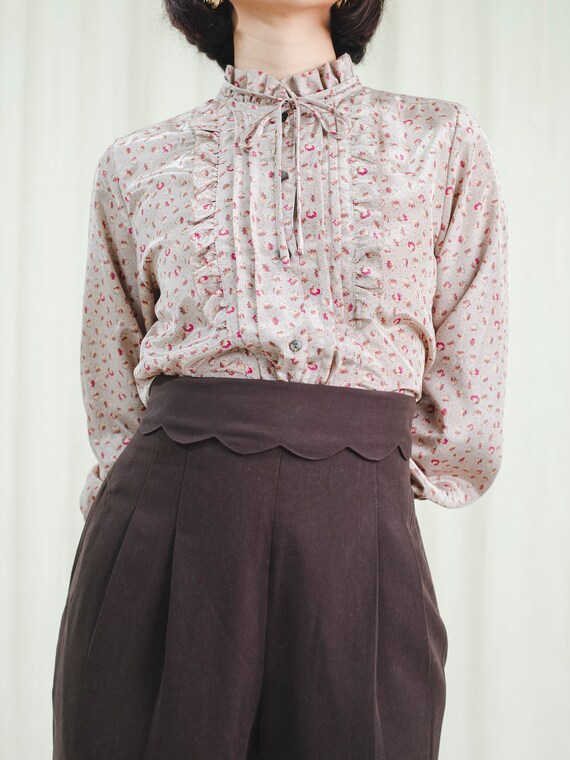Vintage 80's Chiffon long-sleeve blouse