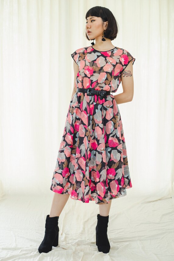 Cotton Floral Japanese pinky vintage dress