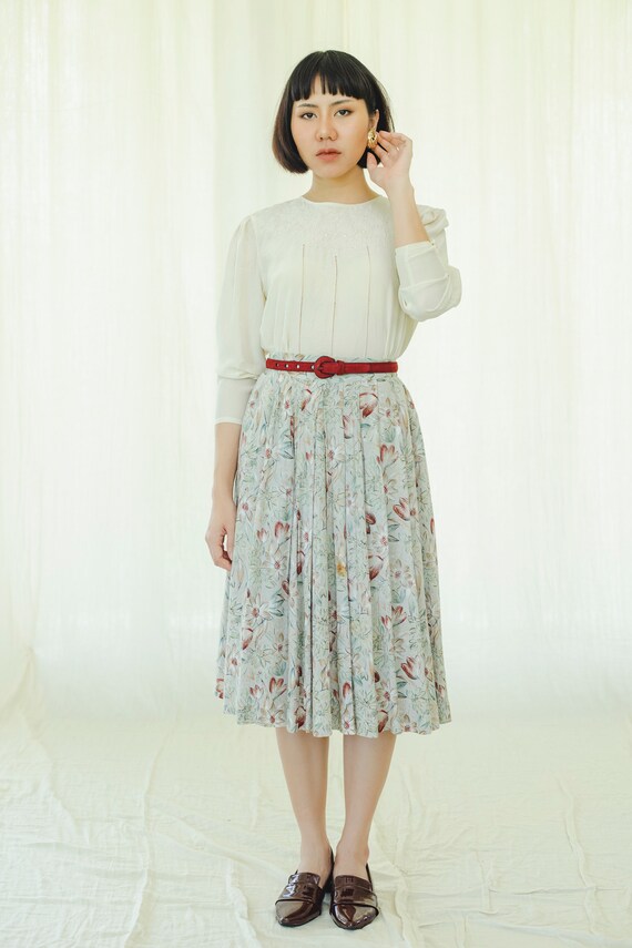 Vintage skirt | Midi Pleated | Floral Print