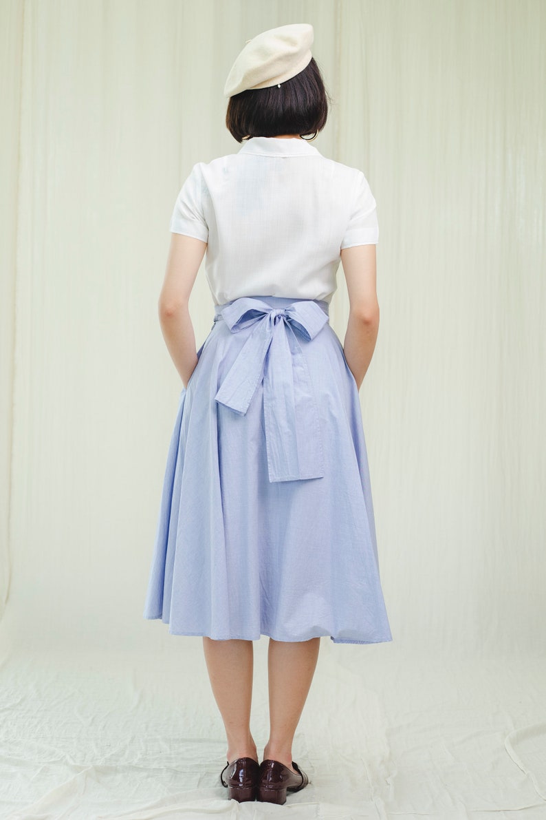 Skirt l Blue sky cotton vintage skirt