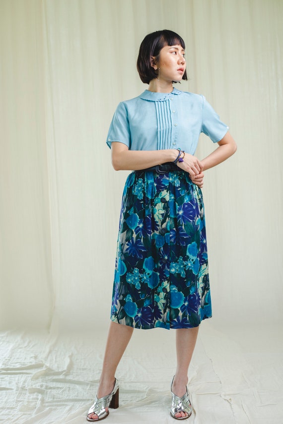 Skirt l Floral cotton skirt