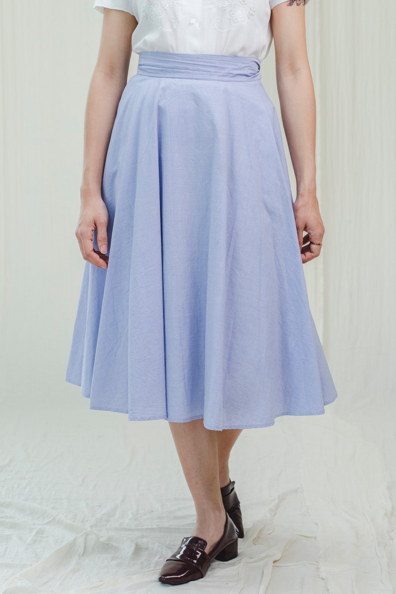 Skirt l Blue sky cotton vintage skirt