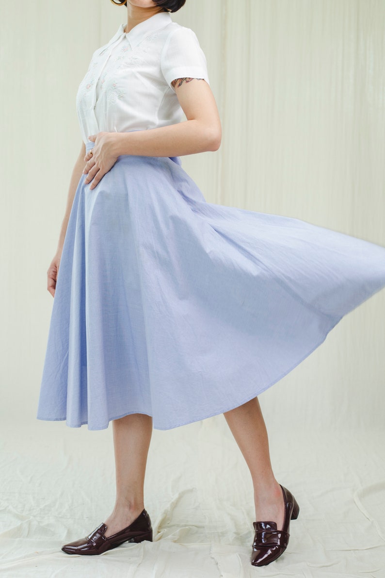 Skirt l Blue sky cotton vintage skirt