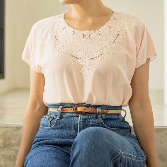 Vintage Pure Silk Hand Embroidered Blouse