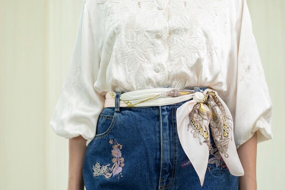 Vintage Silk Scarf | Vintage 80s Clothing