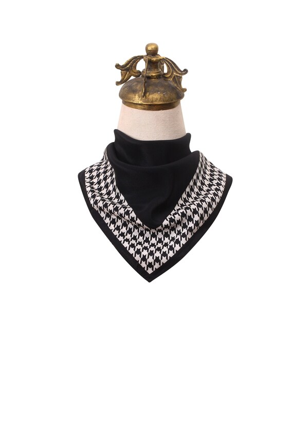 Vintage silk scarf | Black silk scarf | 80s silk s