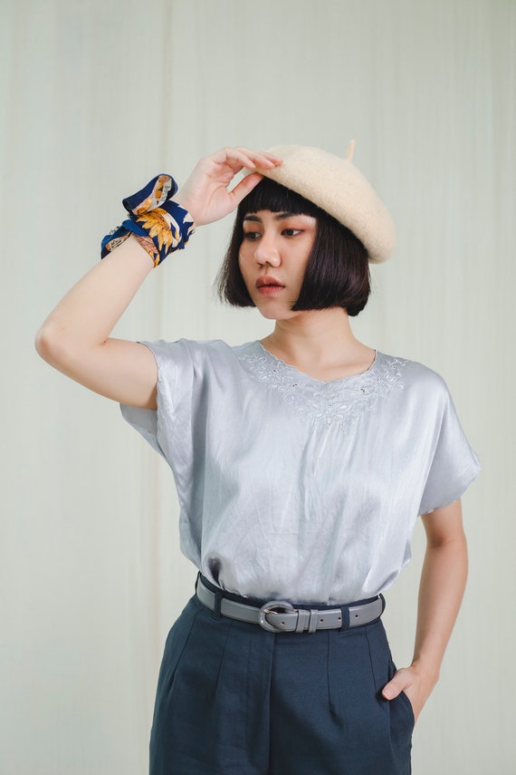 Blouse | 100% silk | Embroidered
