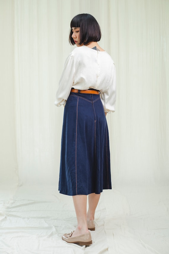 Dark blue denim 80's skirt