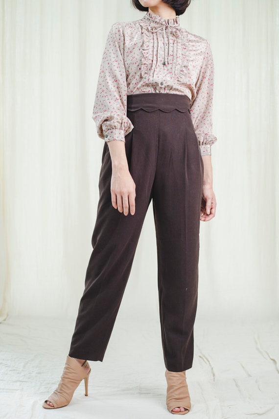 Trousers l Pretty 80's vintage brown trousers